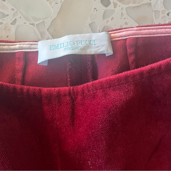 Vintage Emilio Pucci Raspberry Velvet Trousers, Small - Picture 3 of 5